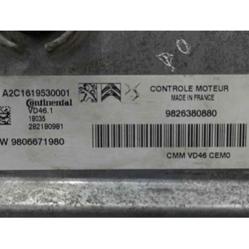 Recambio de centralita motor uce para citroën c4 picasso 1.2 12v e-thp / puretech referencia OEM IAM 9826380880 A2C1619530001 