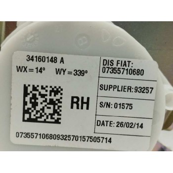Recambio de cinturon seguridad trasero derecho para fiat 500 l (330) 16v jtd cat referencia OEM IAM 07355710680  