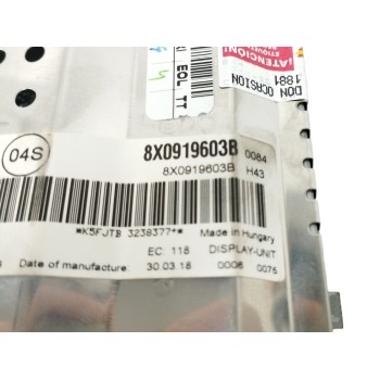 Recambio de pantalla multifuncion para audi a1 sportback (8xf) 1.0 tfsi referencia OEM IAM 8X0919603B OBSERVAR FOTOS 