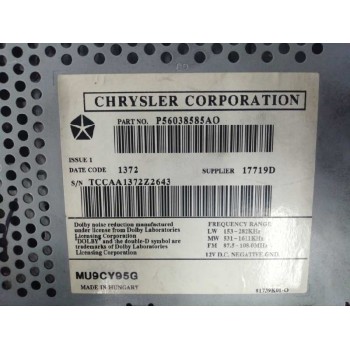 Recambio de sistema audio / radio cd para chrysler pt cruiser (pt) 2.2 crd cat referencia OEM IAM P56038585AO  