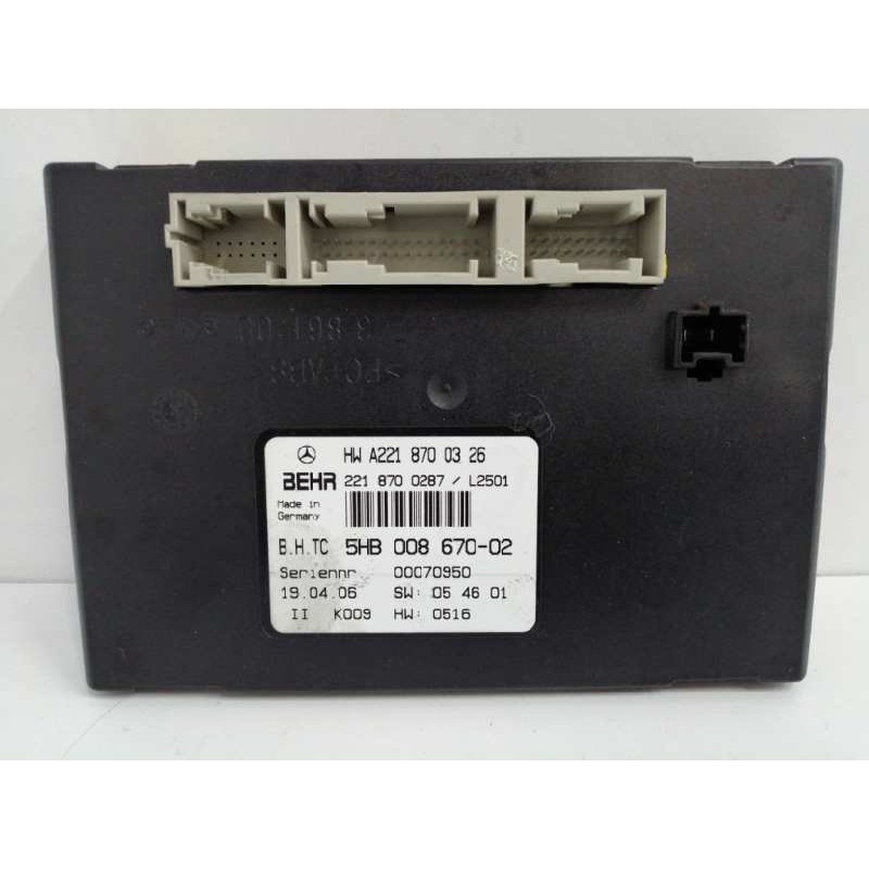 Recambio de modulo electronico para mercedes-benz clase s (w221) berlina 3.5 v6 cat referencia OEM IAM A2218700326 5HB00867002 
