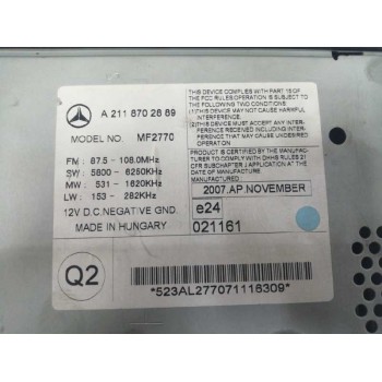 Recambio de sistema audio / radio cd para mercedes-benz clase cls (w219) 3.0 cdi cat referencia OEM IAM A2118702889  