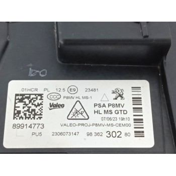 Recambio de faro izquierdo para peugeot 3008 ii suv (mc_, mr_, mj_, m4_) hybrid referencia OEM IAM 9836230280  89914773
