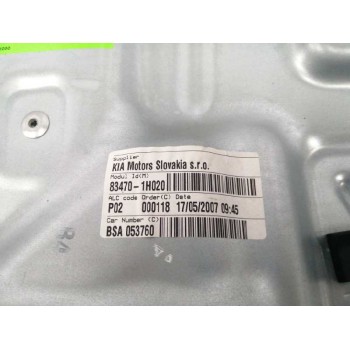 Recambio de elevalunas trasero izquierdo para kia cee´d 1.6 crdi cat referencia OEM IAM 834701H000 SIN MOTOR 