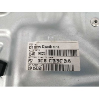 Recambio de elevalunas trasero derecho para kia cee´d 1.6 crdi cat referencia OEM IAM 834801H020 SIN MOTOR 