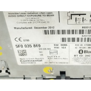 Recambio de pantalla multifuncion para seat leon (5f1) 1.6 tdi referencia OEM IAM 5F0035869  