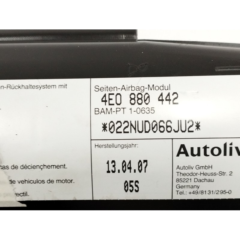 AIRBAG LATERAL TRASERO DERECHO