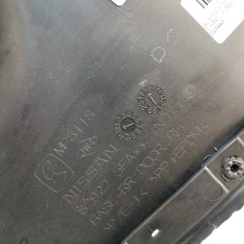 Recambio de guarnecido puerta trasera derecha para nissan micra v (k14) 1.0 12v cat referencia OEM IAM 829225FA  