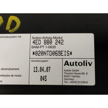 Recambio de airbag lateral delantero derecho para audi a8 (4e2) 3.0 v6 24v tdi referencia OEM IAM 4E0880242  