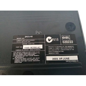 Recambio de sistema audio / radio cd para jaguar xj 4.2 v8 32v cat referencia OEM IAM 1X4318C830AC COMPACT DISC CHANGER 