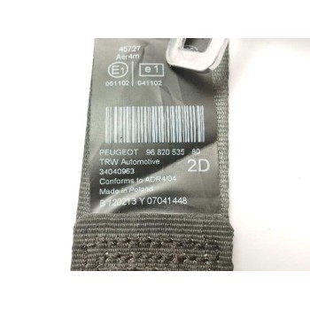 Recambio de cinturon seguridad trasero derecho para peugeot 5008 1.2 12v e-thp referencia OEM IAM 9682053580 SEGUNDA FILA 340409