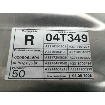 Recambio de elevalunas delantero derecho para mercedes-benz clase s (w221) berlina 3.5 v6 cat referencia OEM IAM A2217200246  