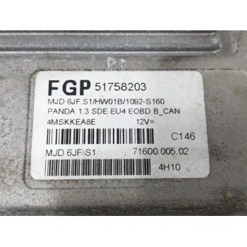 Recambio de centralita motor uce para fiat panda (169) 1.3 jtd cat referencia OEM IAM 51758203  