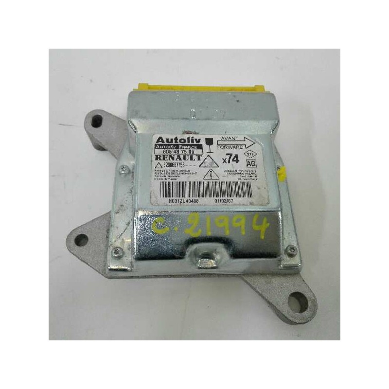 Recambio de centralita airbag para renault laguna ii (bg0) confort dynamique referencia OEM IAM 8200687756 605487500 