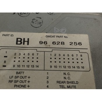 Recambio de sistema audio / radio cd para chevrolet aveo 1.4 cat referencia OEM IAM 96628256  