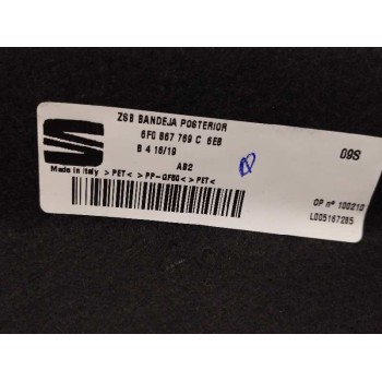 Recambio de bandeja trasera para seat ibiza (kj1) 1.0 tsi referencia OEM IAM 6F0867769C  