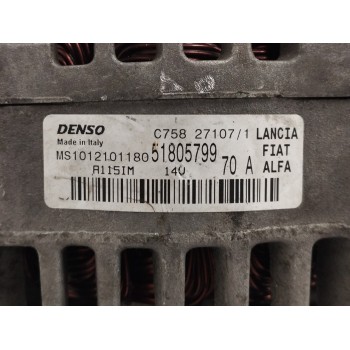 Recambio de alternador para lancia ypsilon (101) 1.3 jtd 16v referencia OEM IAM 51805799 70A MS1012101180
