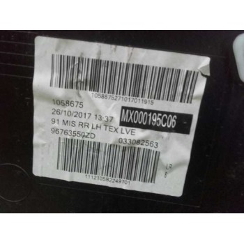 Recambio de guarnecido puerta trasera izquierda para peugeot 2008 (--.2013) gt line referencia OEM IAM 96763550ZD  