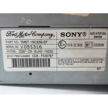 Recambio de sistema audio / radio cd para ford focus lim. (cb4) 1.6 tdci cat referencia OEM IAM 7M5T18C939EF V055316 