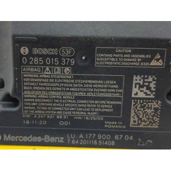 Recambio de centralita airbag para mercedes-benz benz gla (h247) gla 200 d (247.712) referencia OEM IAM A1779006704 0285015379 