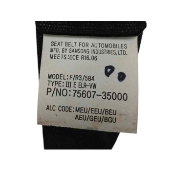 Recambio de cinturon seguridad trasero derecho para ssangyong tivoli 1.5 g15dtf referencia OEM IAM 7560735000  