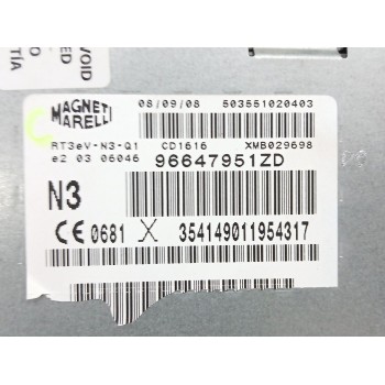 Recambio de sistema audio / radio cd para citroën c5 iii (rd_) 2.7 hdi referencia OEM IAM 96647951ZD  