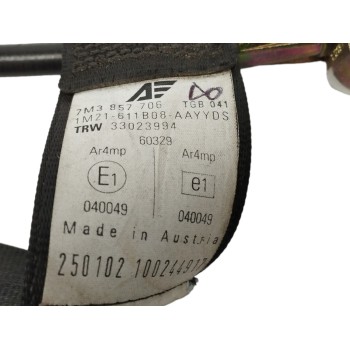 Recambio de cinturon seguridad delantero derecho para volkswagen sharan (7m6/7m9) 2.8 v6 24v referencia OEM IAM 7M3857706 CON PR