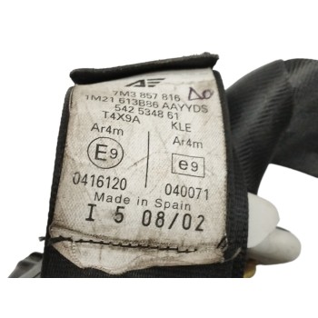 Recambio de cinturon seguridad trasero derecho para volkswagen sharan (7m6/7m9) 2.8 v6 24v referencia OEM IAM 7M3857816 TERCERA 
