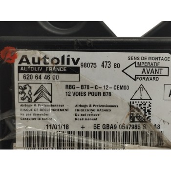 Recambio de centralita airbag para citroën c4 picasso 1.2 12v e-thp referencia OEM IAM 9807547380 620644600 