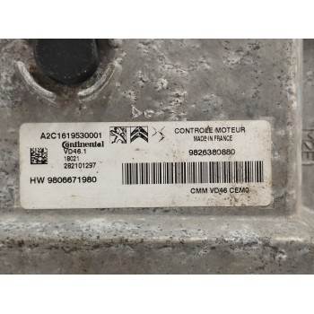 Recambio de centralita motor uce para citroën c4 picasso 1.2 12v e-thp referencia OEM IAM 9826380880 A2C1619530001 