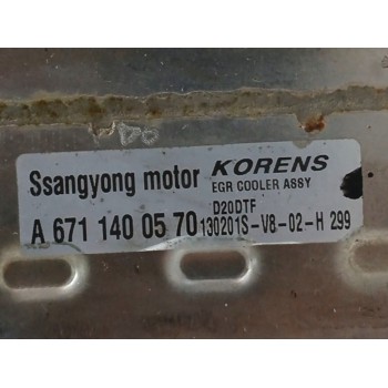Recambio de enfriador egr para ssangyong rodius xdi premium referencia OEM IAM A6711400570  