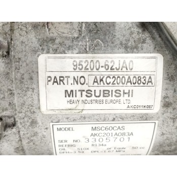 Recambio de compresor aire acondicionado para suzuki swift berlina (mz) 1.3 16v cat referencia OEM IAM 9520062JA0 AKC200A083A 