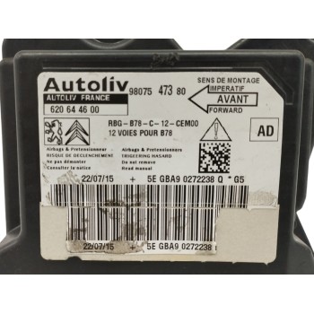 Recambio de centralita airbag para citroën c4 picasso 1.6 blue-hdi fap referencia OEM IAM 9807547380 620644600 