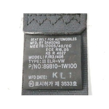 Recambio de cinturon seguridad trasero izquierdo para kia rio 1.1 crdi cat referencia OEM IAM 898101W100  