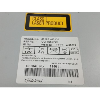 Recambio de sistema audio / radio cd para toyota avensis berlina (t25) 2.0 turbodiesel cat referencia OEM IAM 8612005130 W58832 