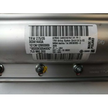 Recambio de airbag delantero derecho para volkswagen touareg (7la) tdi r5 referencia OEM IAM 7L0880202  