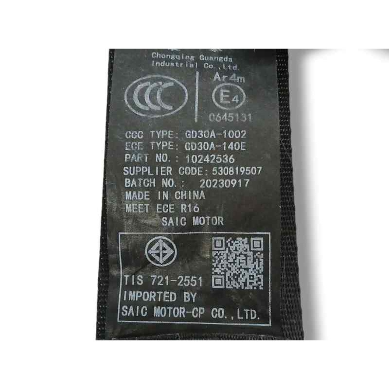 CINTURON SEGURIDAD TRASERO IZQUIERDO