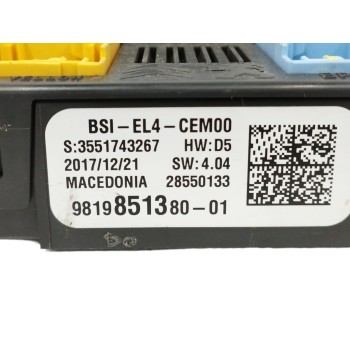 Recambio de caja reles / fusibles para citroën c4 picasso 1.6 blue-hdi fap referencia OEM IAM 9819851380  