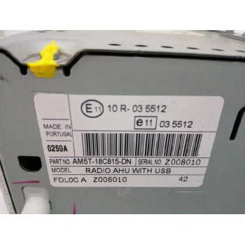 Recambio de sistema audio / radio cd para ford fiesta (ccn) 1.5 tdci cat referencia OEM IAM AM5T18C815DN Z008010 