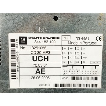 Recambio de sistema audio / radio cd para opel antara 2.0 cdti cat (z 20 dmh / llw) referencia OEM IAM 344183129  