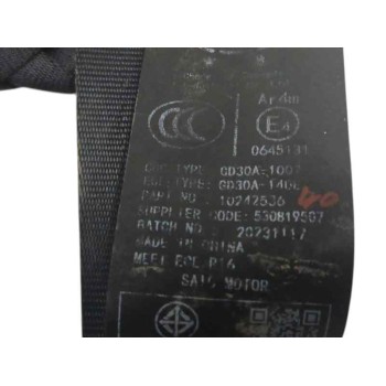 Recambio de cinturon seguridad trasero derecho para mg zs suv (azs1) 1.0 t-gdi referencia OEM IAM 10242536  