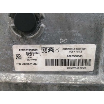Recambio de centralita motor uce para citroën c4 picasso 1.2 12v e-thp referencia OEM IAM 9826380880 A2C1619530001 