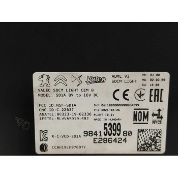 Recambio de modulo electronico para opel mokka 1.2 elegance [1,2 ltr. - 74 kw] referencia OEM IAM 9841539980  