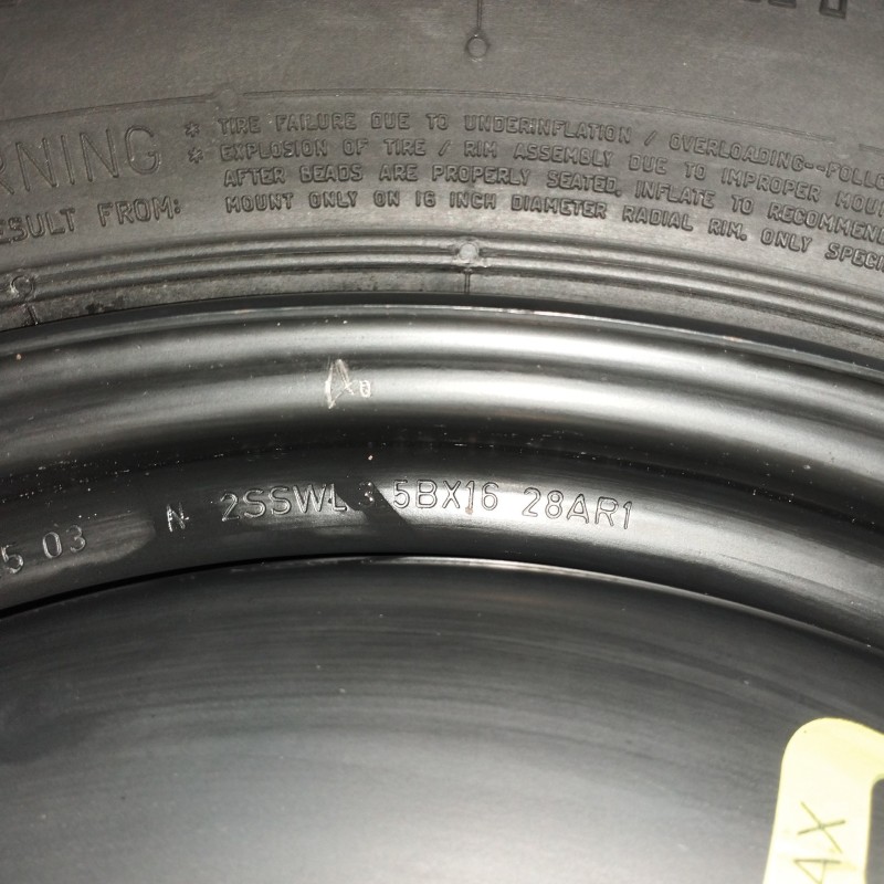 NEUMATICO REPUESTO 3 5BX16 ET32 5H 5X110