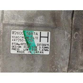 Recambio de compresor aire acondicionado para infiniti qx30 2.2 diesel cat referencia OEM IAM 926005DB1A 4472500720 6SA14C