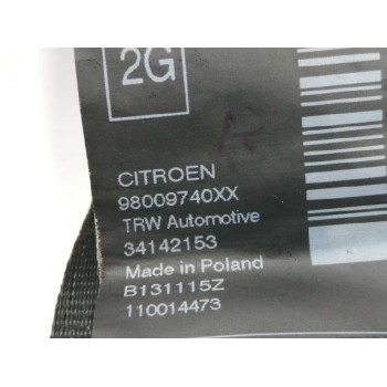 Recambio de cinturon seguridad trasero izquierdo para citroën c4 cactus 1.2 12v vti referencia OEM IAM 98009740XX 34142153 