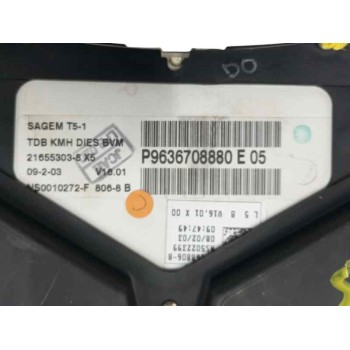 Recambio de cuadro instrumentos para peugeot 307 break / sw (s1) 2.0 hdi fap cat referencia OEM IAM 9636708880  