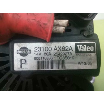 Recambio de alternador para nissan micra (k12e) acenta referencia OEM IAM 23100AX62A 2542927A 80A