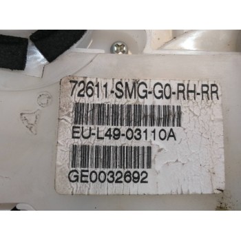 Recambio de cerradura puerta trasera derecha para honda civic berlina 5 (fk) 1.4 cat referencia OEM IAM 72611SMGG0  