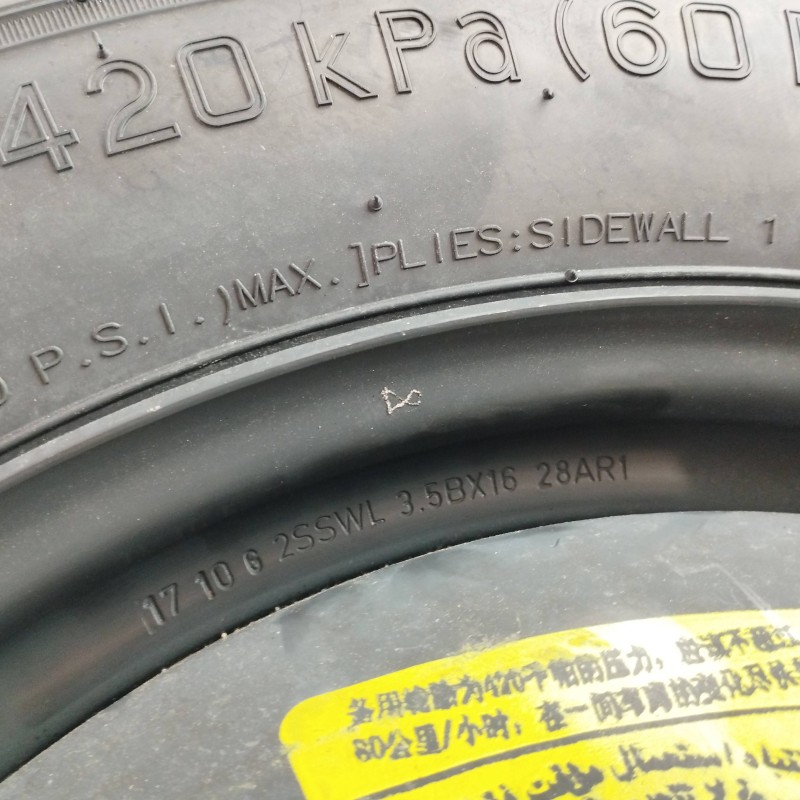 NEUMATICO REPUESTO 3 5BX16 ET32 5H 5X110